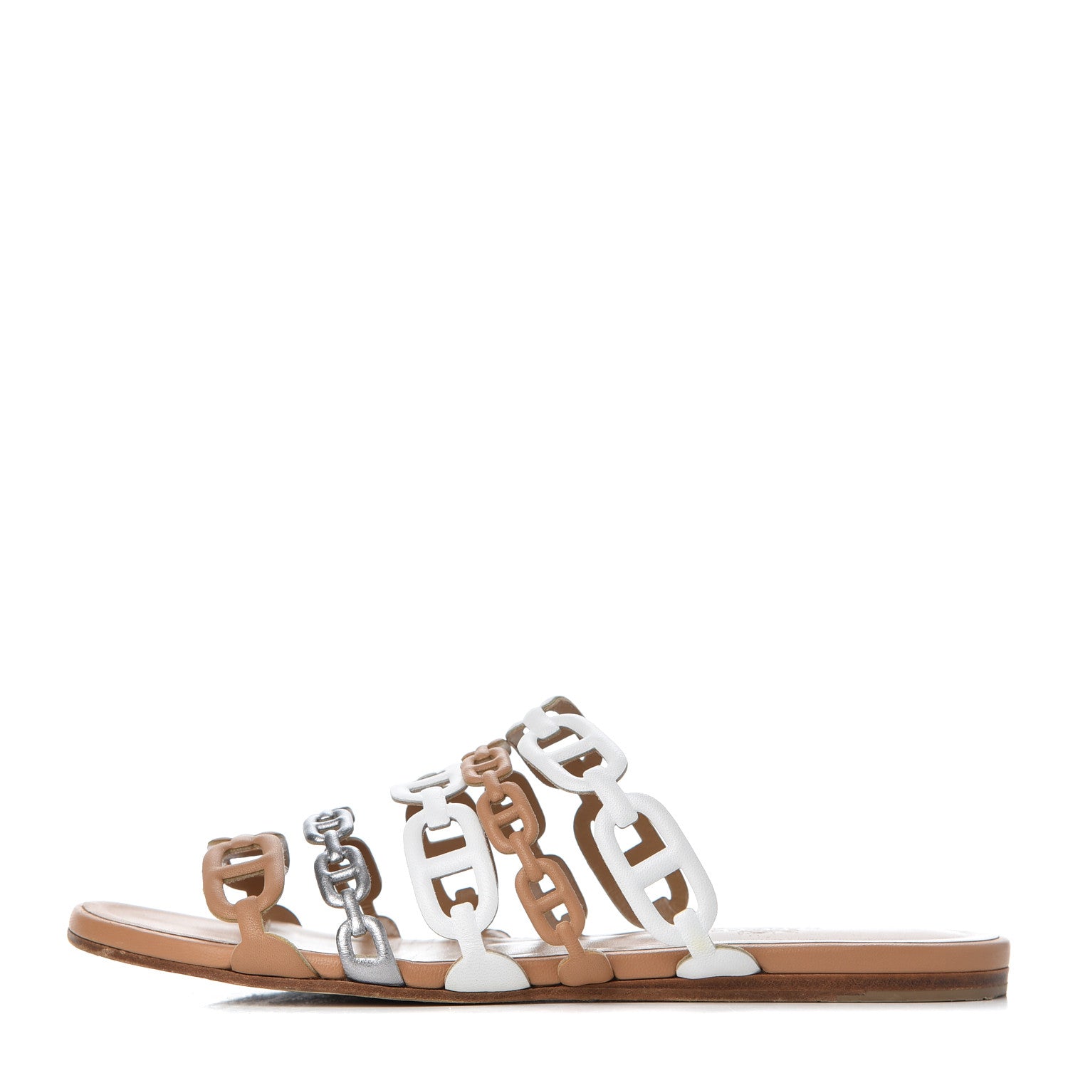 Hermes Nappa Thalassa Sandals 37.5 Multicolore Camel 1 of 21