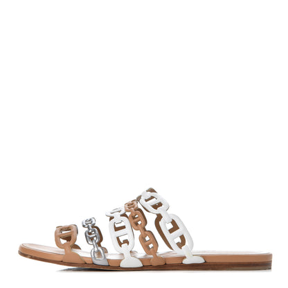 Hermes Nappa Thalassa Sandals 37.5 Multicolore Camel 1 of 21