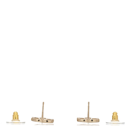 Chanel Crystal CC Earrings Gold 3 of 5