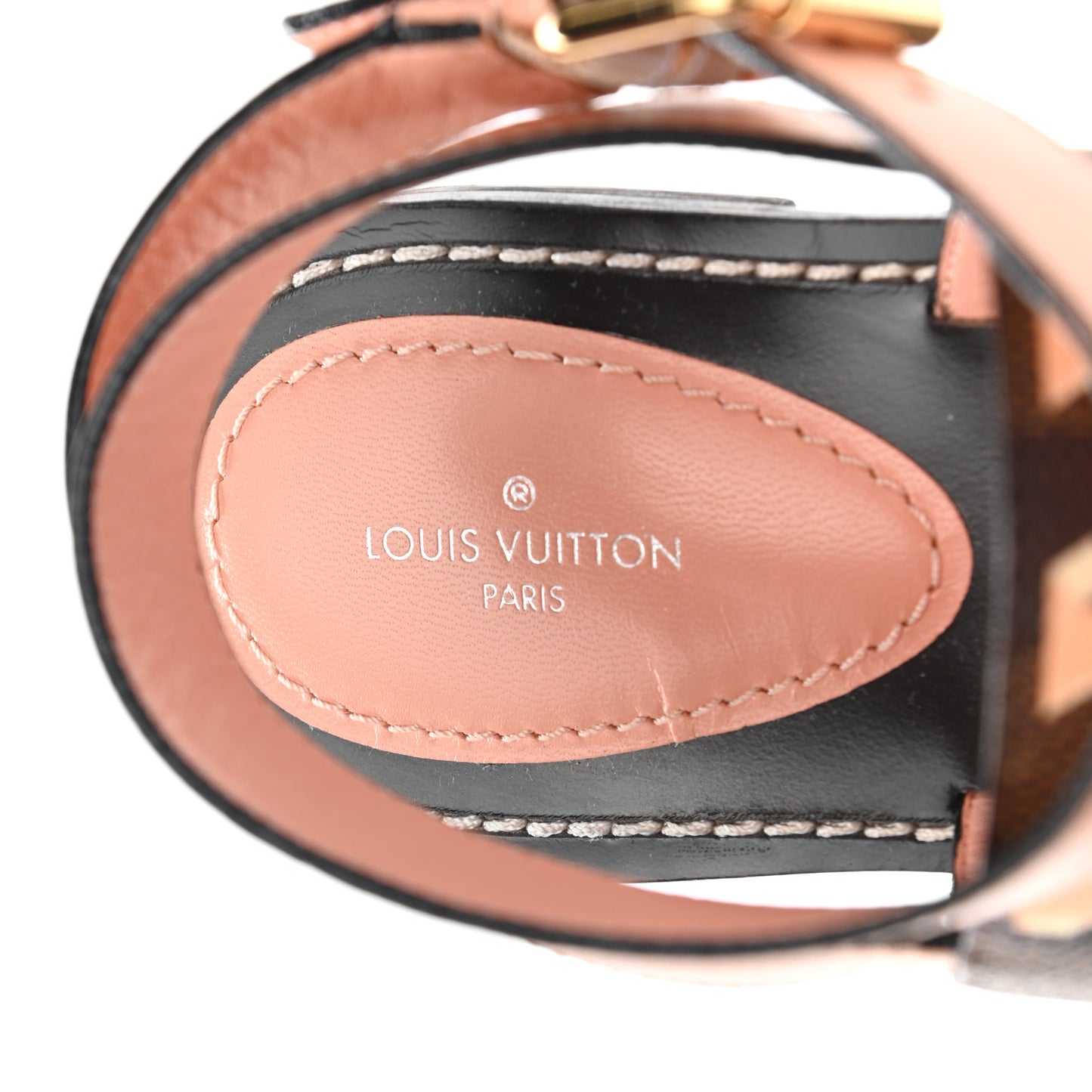 Calfskin Damier Ebene Passenger Flat Sandals 38 Venus Pink