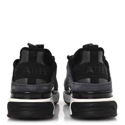 Chanel Suede Calfskin Nylon Grosgrain CC Sneakers 40 Grey 6 of 11