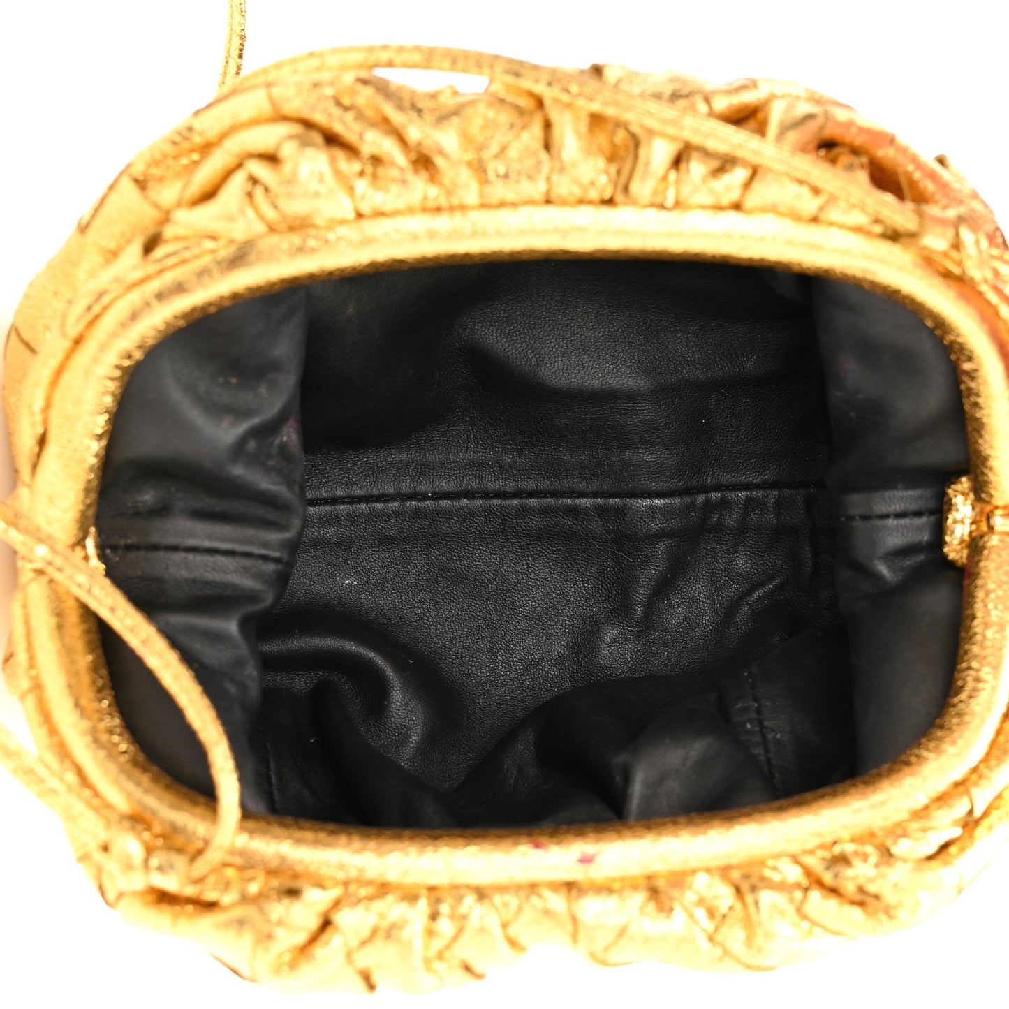 Metallic Nappa Intrecciato The Mini Pouch Gold