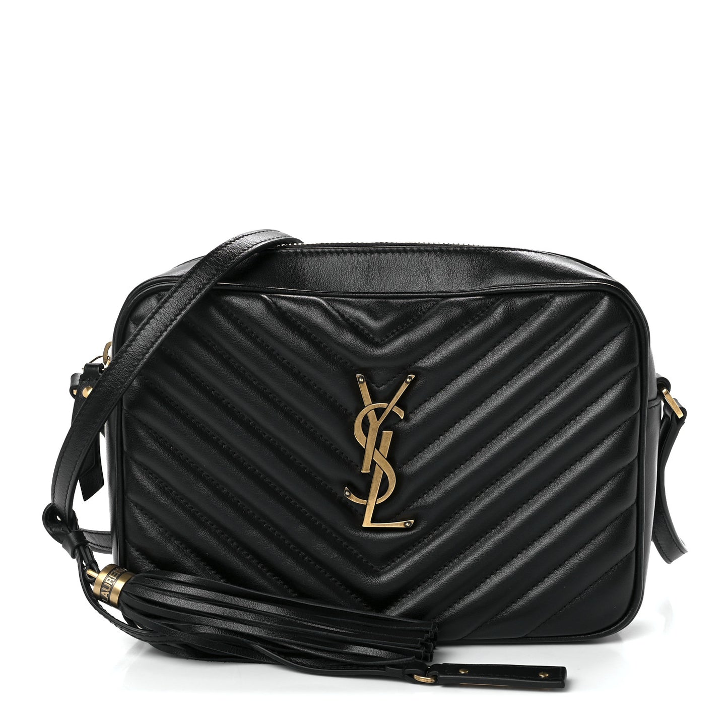 Calfskin Matelasse Monogram Lou Camera Bag Black