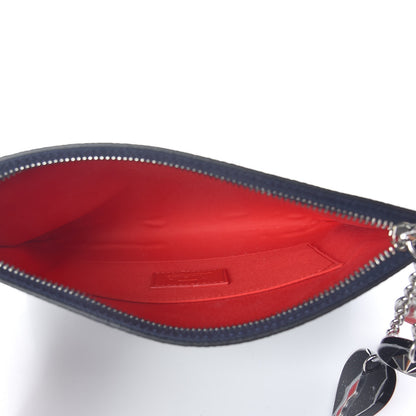 Christian Louboutin Calfskin Loubicute Charms Clutch Navy 5 of 7