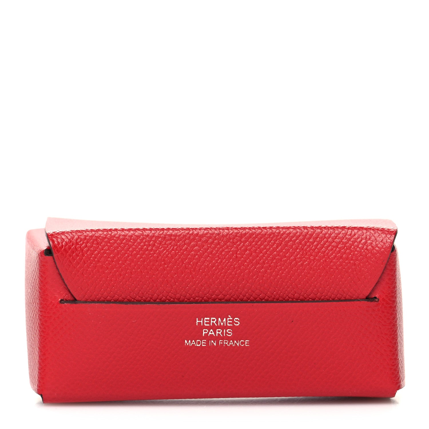 Hermes Grained Madame Calfskin Lipstick Case with Mirror Rouge Piment 3 of 10