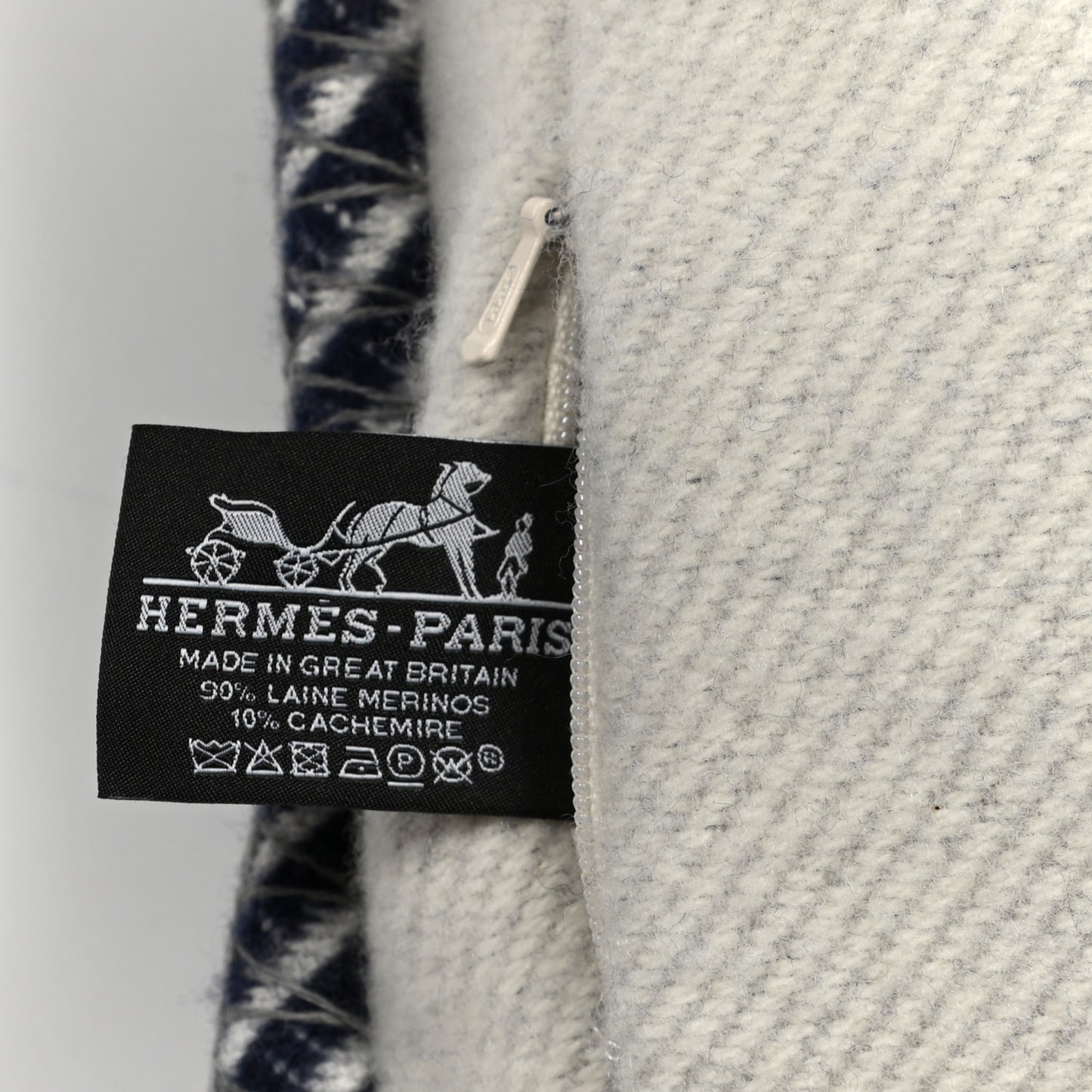 Wool Cashmere H Riviera Pillow Marine