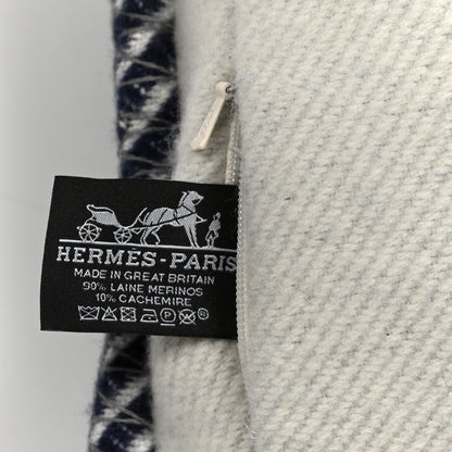 Hermes Wool Cashmere H Riviera Pillow Marine 3 of 3