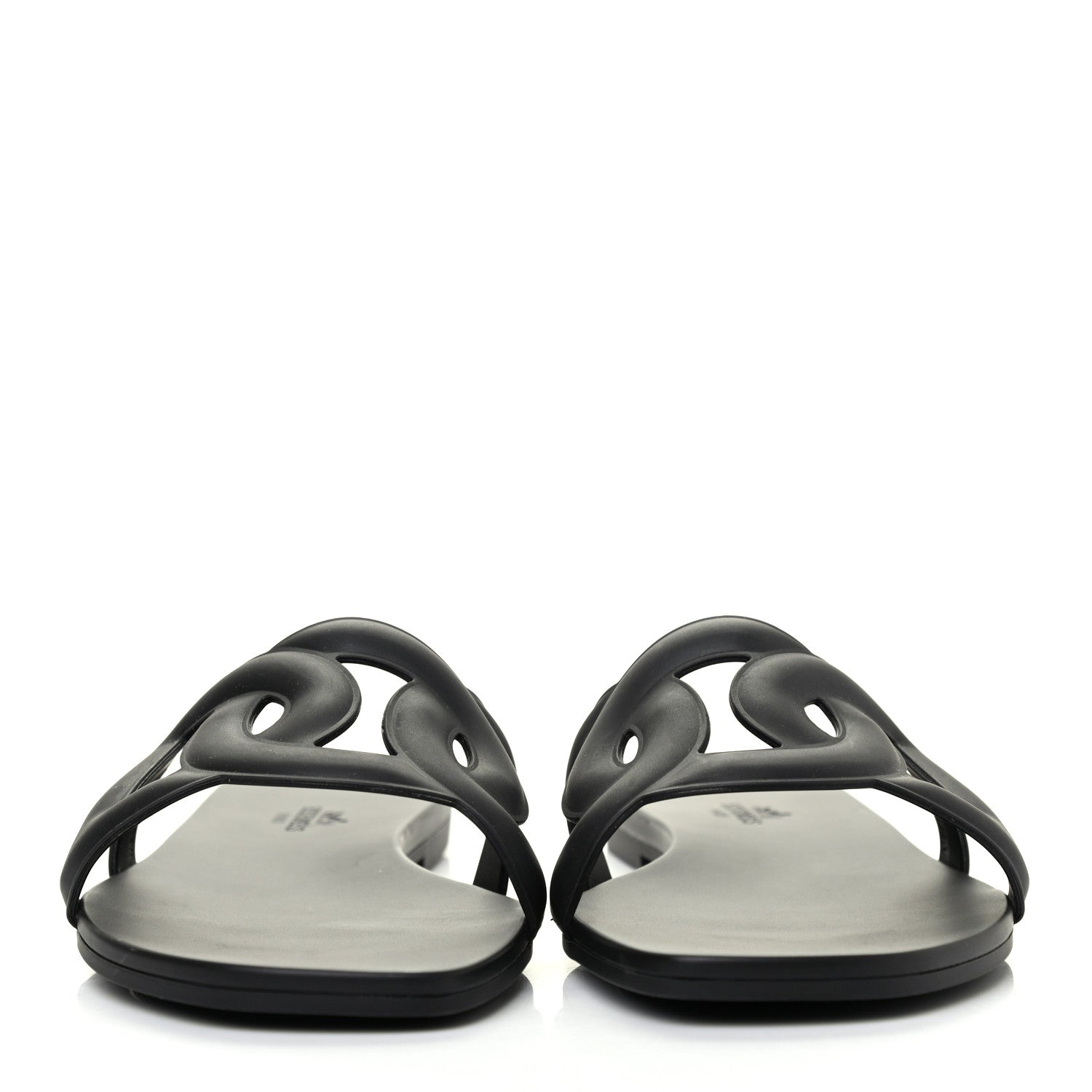 Hermes Rubber Aloha Sandals 38 Black 2 of 10