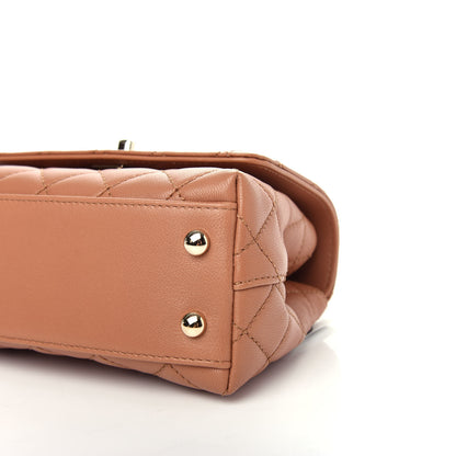 Chanel Goatskin Quilted Extra Mini Rainbow Coco Handle Flap Brown 9 of 10