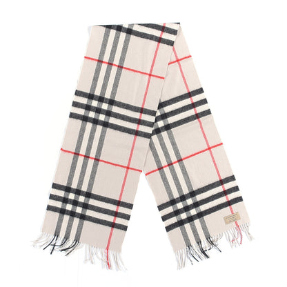 Burberry Cashmere Check Fringe Scarf Stone 2 of 4