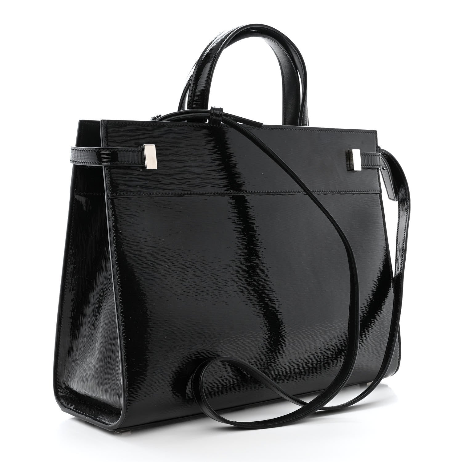 Saint Laurent Patent Small Manhattan Shopper Tote Black 3 of 10