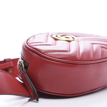 Gucci Calfskin Matelasse GG Marmont Belt Bag 95 38 Hibiscus Red 9 of 13