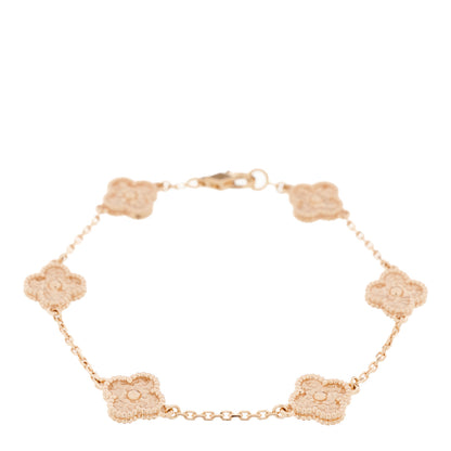 Van Cleef & Arpels 18K Rose Gold 6 Motifs Sweet Alhambra Bracelet 1 of 6