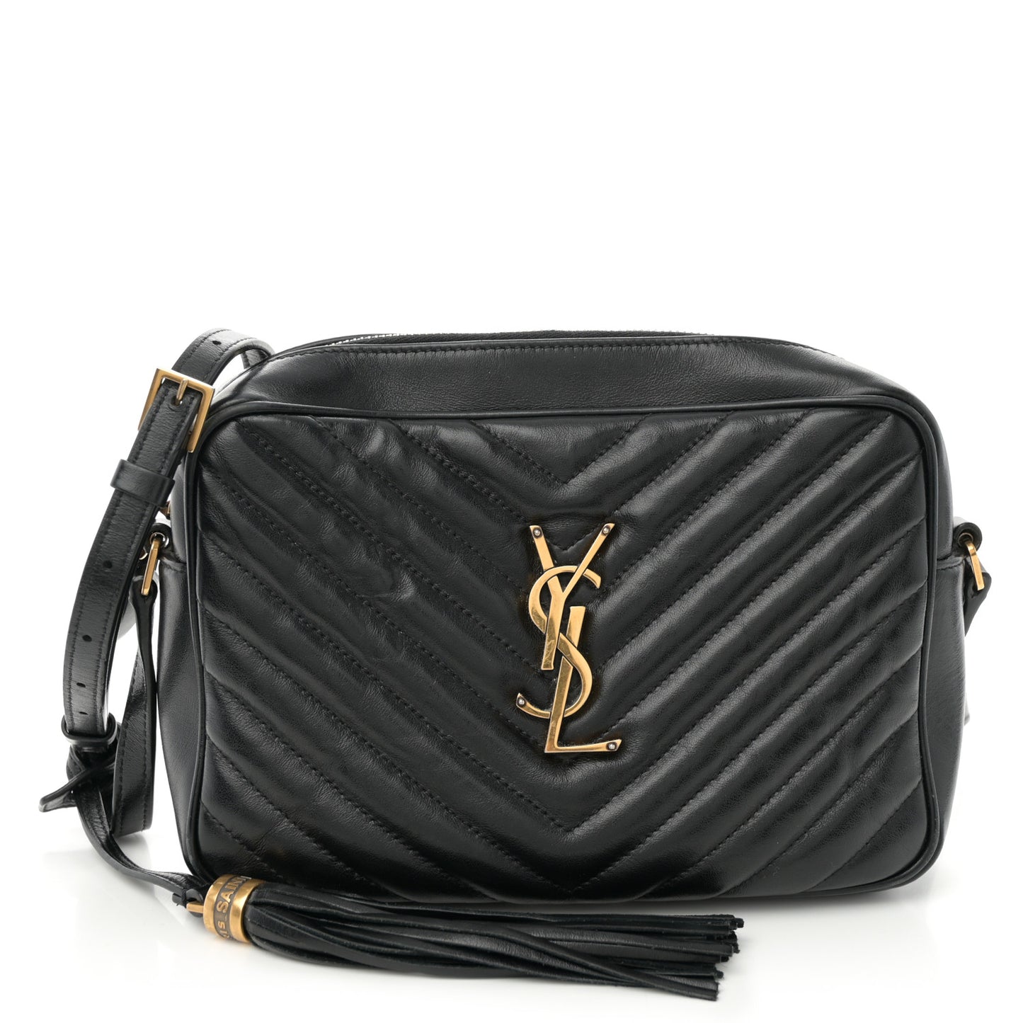 Calfskin Matelasse Monogram Lou Camera Bag Black