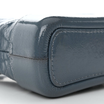 Chanel Patent Goatskin Quilted Small Gabrielle Hobo Blue 9 of 10