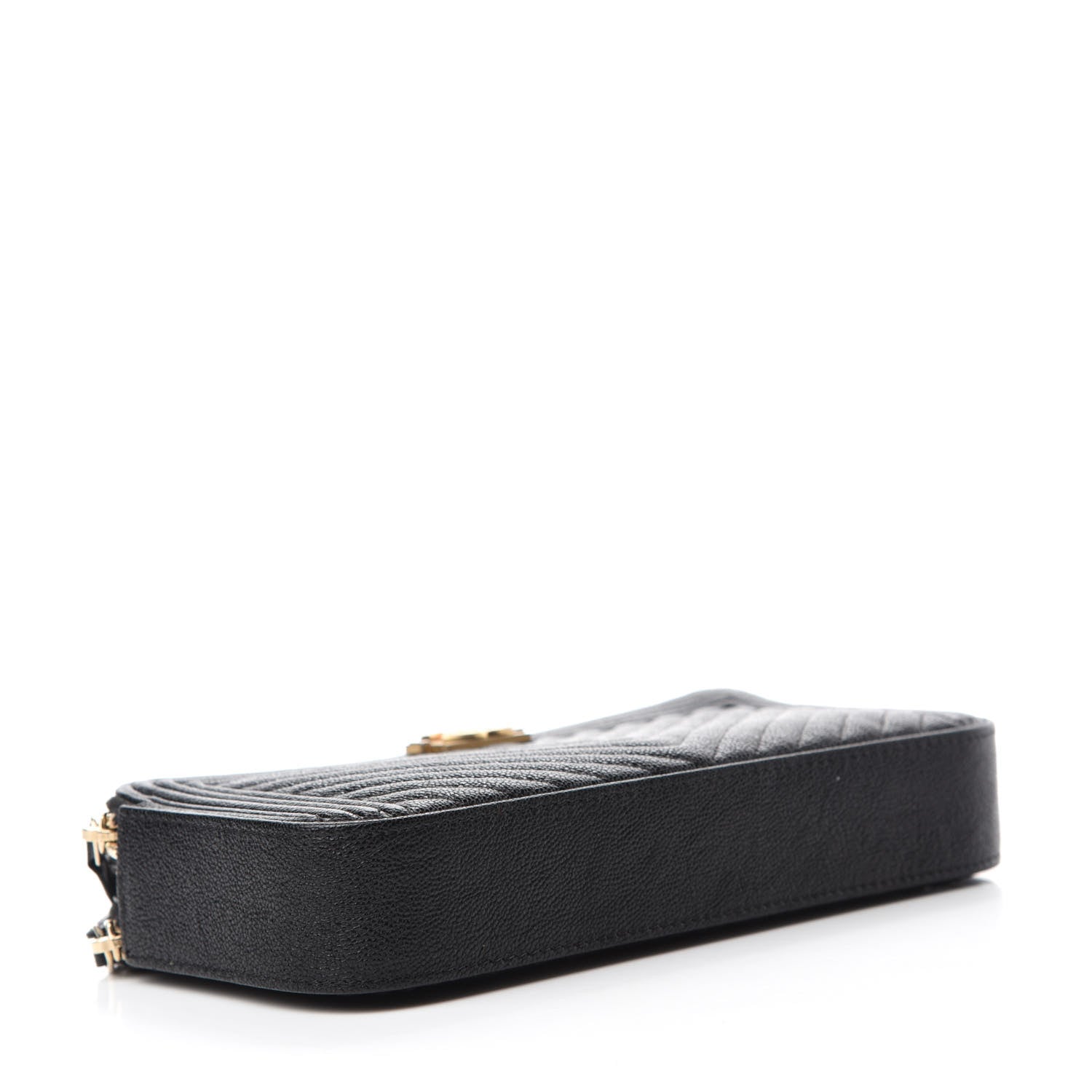Chanel Caviar Chevron Small Boy Clutch With Chain Black 4 of 12