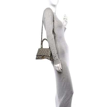 Balenciaga X GUCCI GG Supreme Monogram Small Hourglass Top Handle Bag Beige Ebony 2 of 10