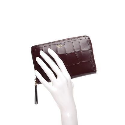 Mulberry Crocodile Embossed Medium Zip Around Wallet Burgundy 2 of 8