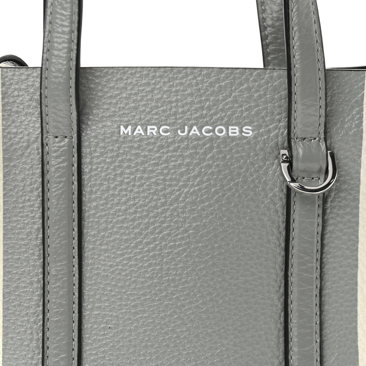 Grained Calfskin The Tag Tote Grey White