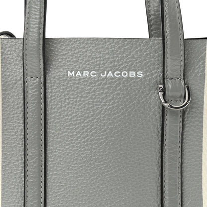 Marc Jacobs Grained Calfskin The Tag Tote Grey White 7 of 9