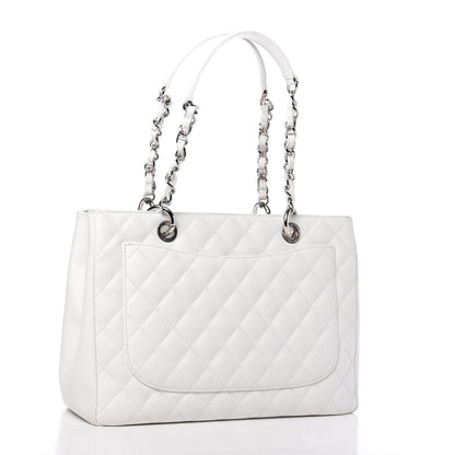 Chanel Caviar Quilted Grand Shopping Tote GST White 3 of 11