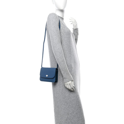 Loro Piana Calfskin Artemis Shoulder Bag Blue 2 of 10