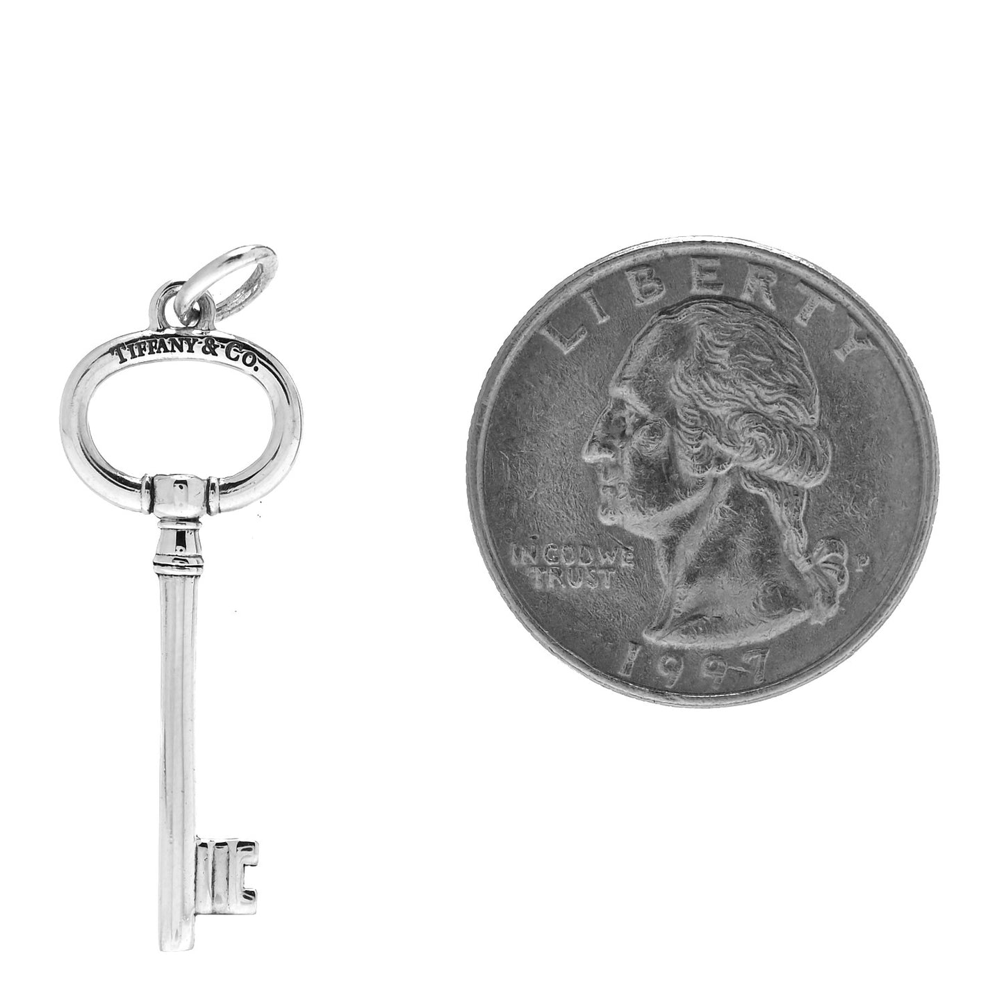 Sterling Silver Small Oval Key Pendant