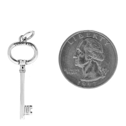 Tiffany Sterling Silver Small Oval Key Pendant 2 of 4