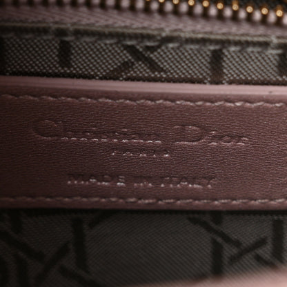 Christian Dior Metallic Lambskin Cannage Mini Lady Dior  Lotus 5 of 10