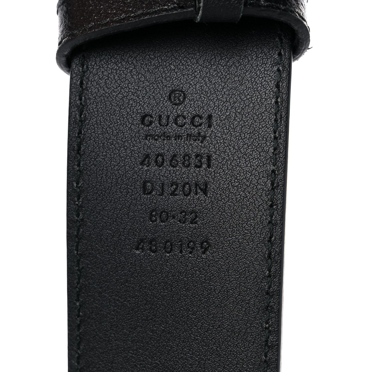 Textured Dollar Calfskin Nickel Double G 40mm Belt 80 32 Black