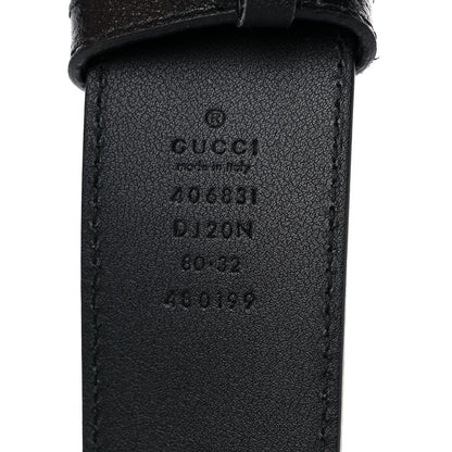 Gucci Textured Dollar Calfskin Nickel Double G 40mm Belt 80 32 Black 3 of 5