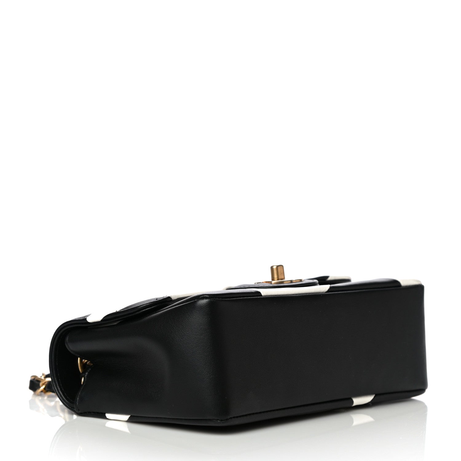 Chanel Lambskin Geometric Patchwork Mini Flap Black White 4 of 11