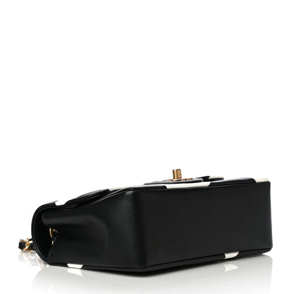 Chanel Lambskin Geometric Patchwork Mini Flap Black White 4 of 11