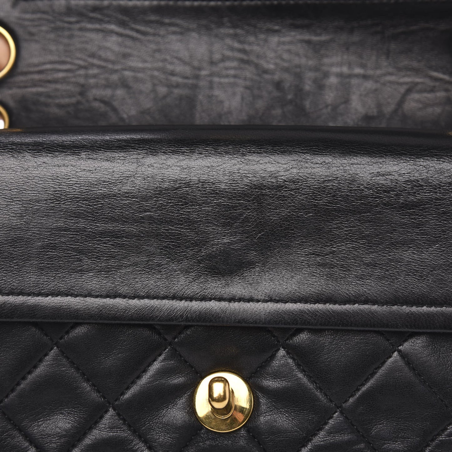 Lambskin Quilted Small Double Flap Black