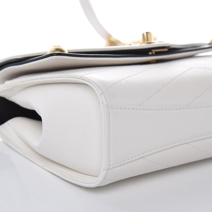Chanel Calfskin Chevron Quilted Casual Trip Flap White 8 of 13
