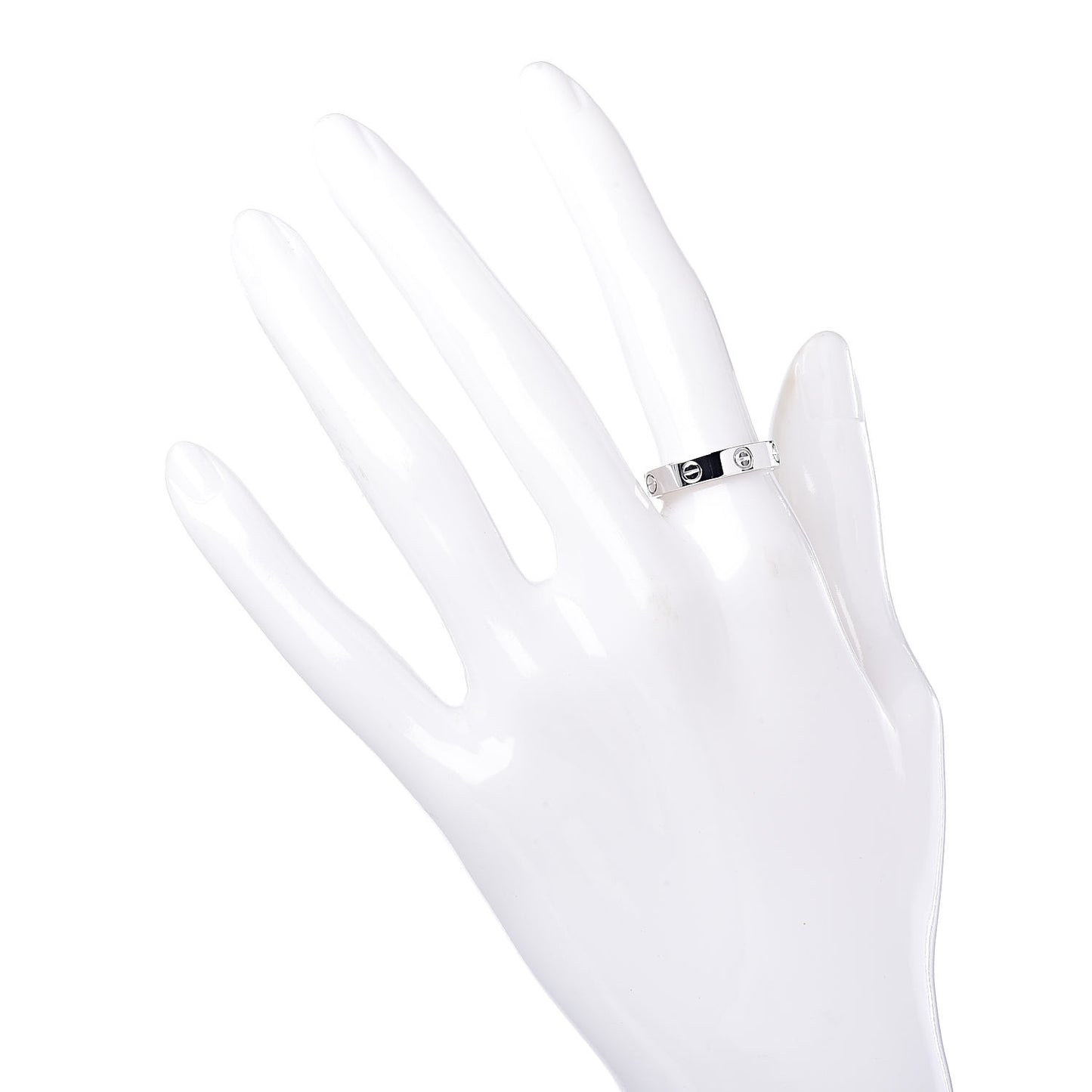 18K White Gold Diamond 3.5mm LOVE Wedding Band Ring 54 6.75