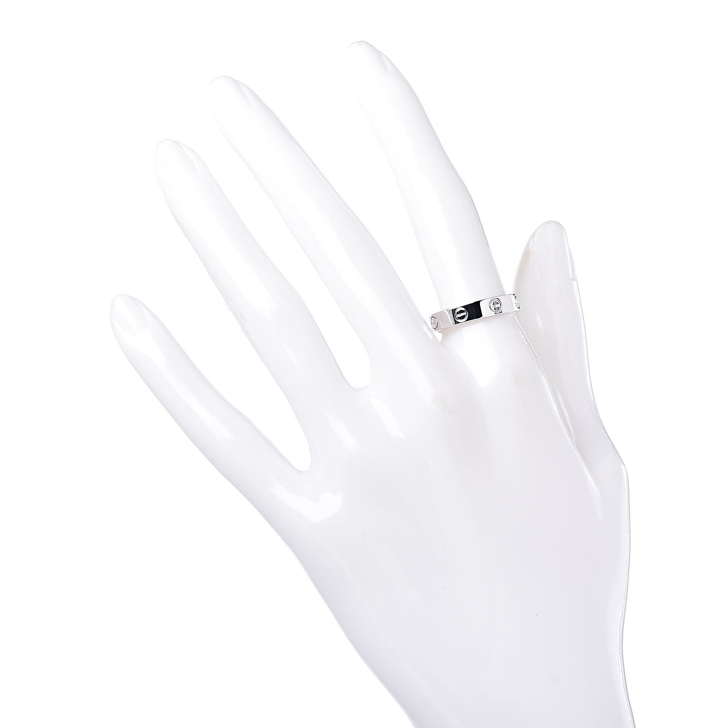 Cartier 18K White Gold Diamond 3.5mm LOVE Wedding Band Ring 54 6.75 2 of 4