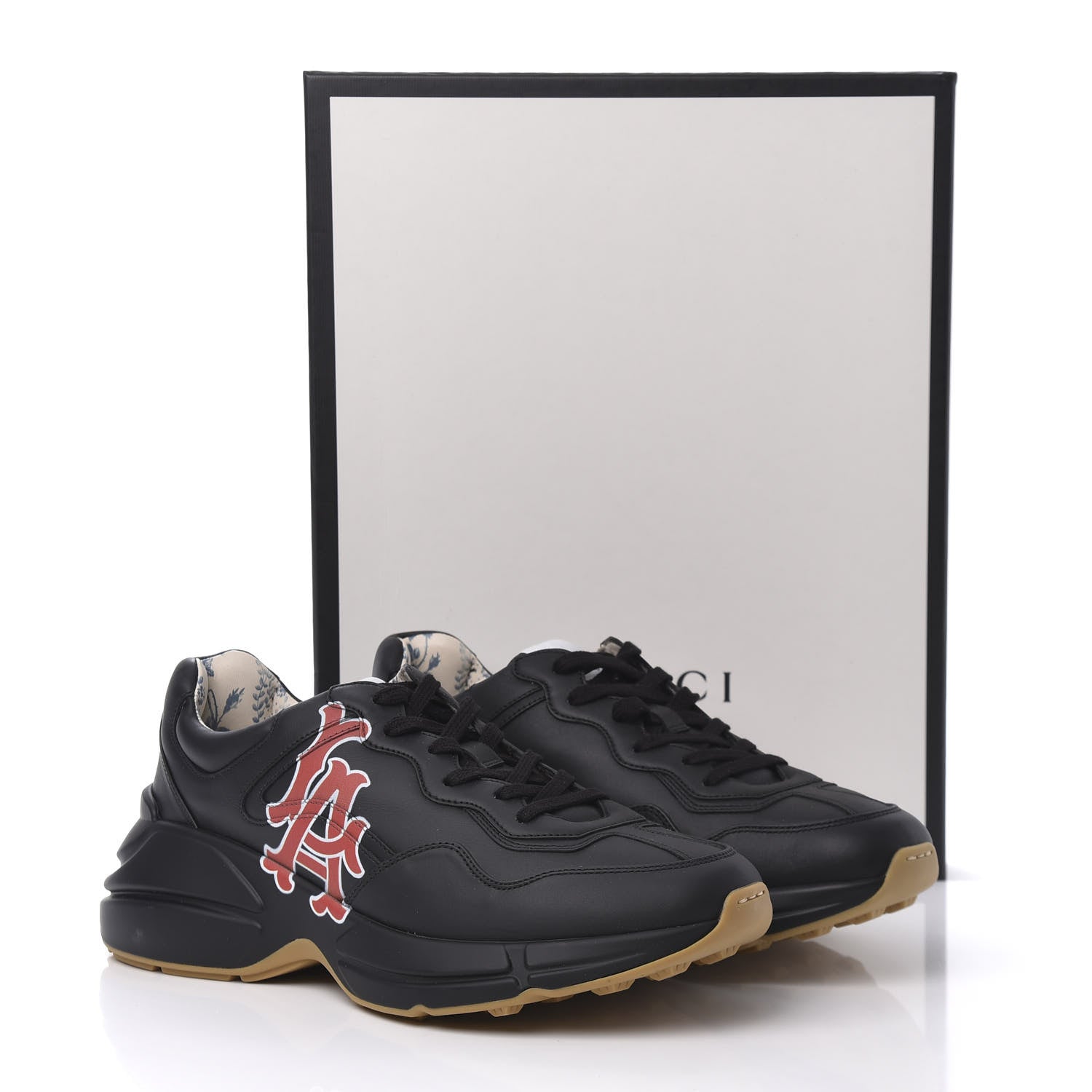 Gucci X MLB Calfskin LA Dodgers Mens Rhyton Sneakers 8 Black 10 of 10