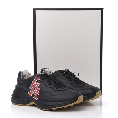 Gucci X MLB Calfskin LA Dodgers Mens Rhyton Sneakers 8 Black 10 of 10
