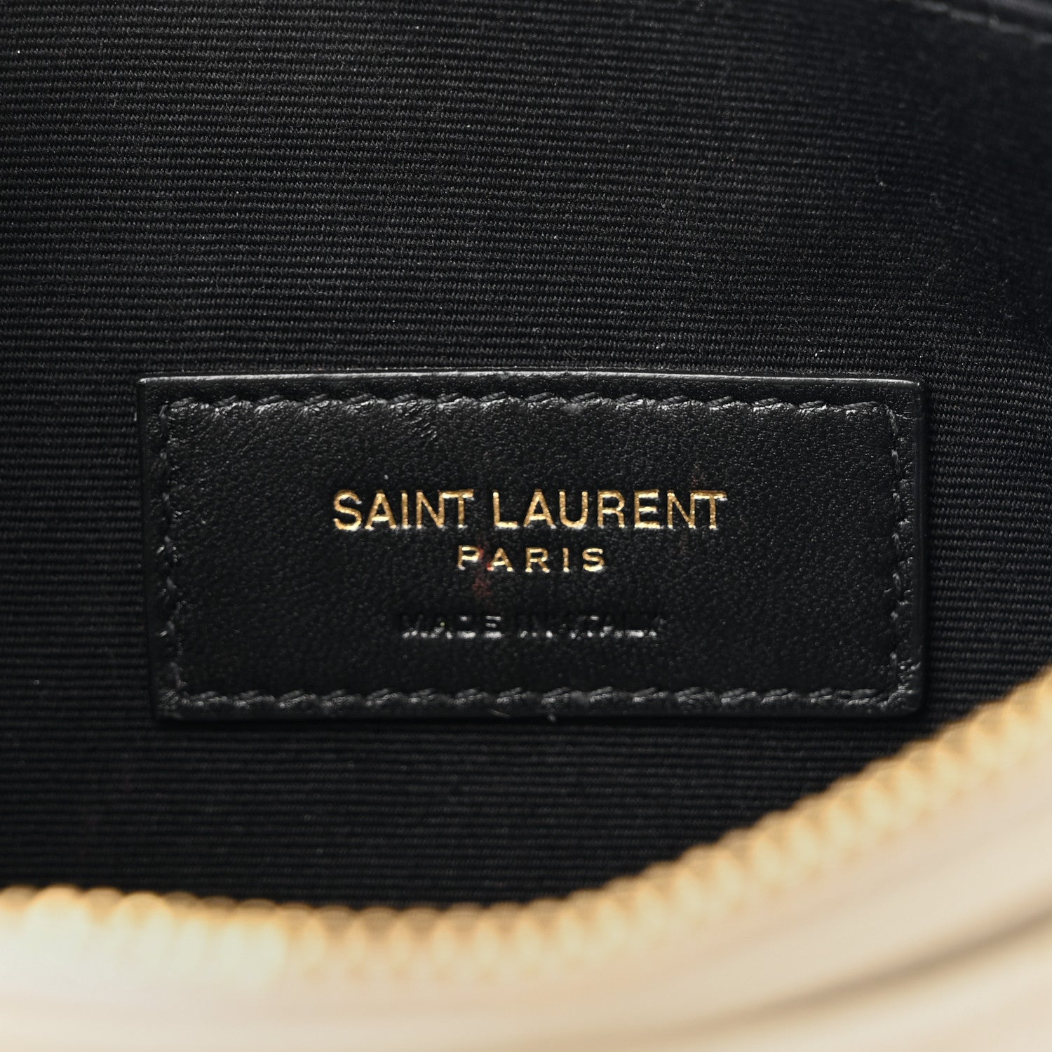 Saint Laurent Grain De Poudre Chevron Monogram Large Bill Pouch Blanc Vintage 7 of 10