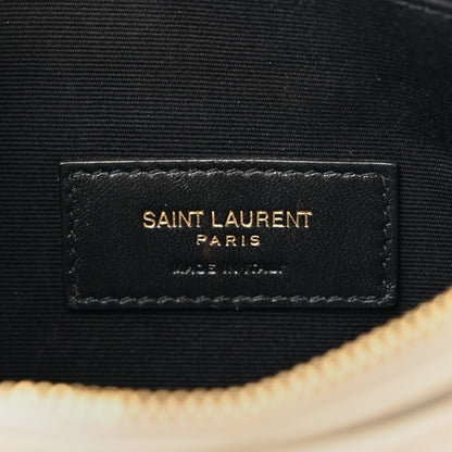 Saint Laurent Grain De Poudre Chevron Monogram Large Bill Pouch Blanc Vintage 7 of 10