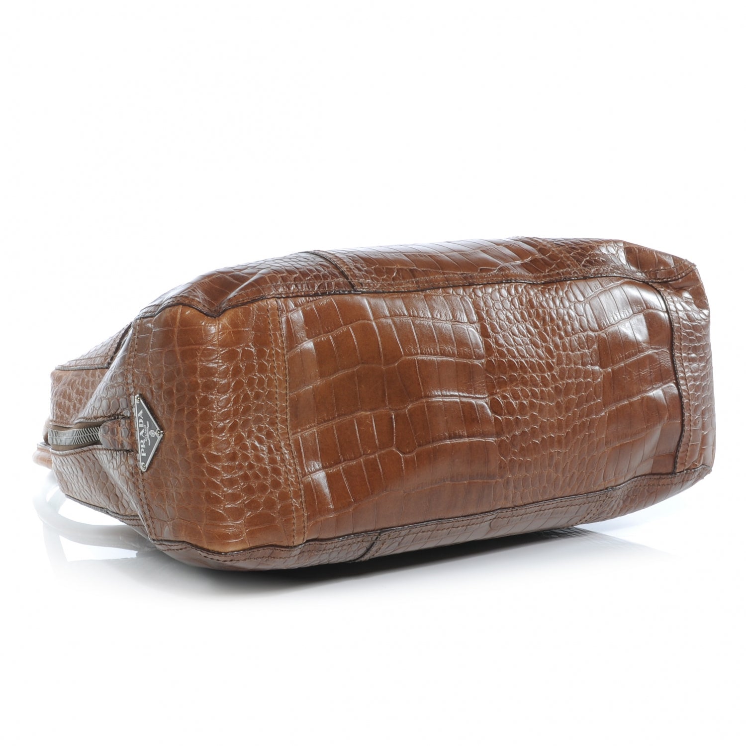 Prada Calfskin Crocodile Embossed Winter Tabacco 4 of 8