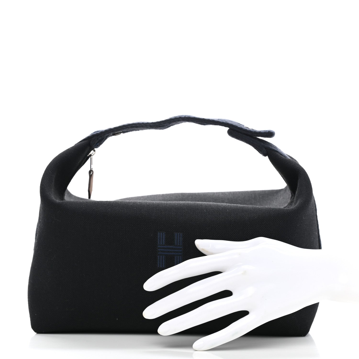 Hermes Canvas Large Bride-A-Brac Pouch Bleu Nuit 2 of 9