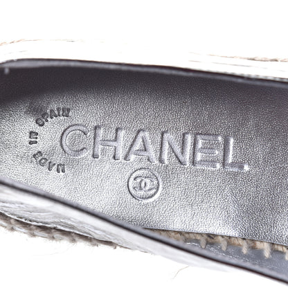 Chanel Laminated Goatskin CC Espadrilles 38 Silver 7 of 10