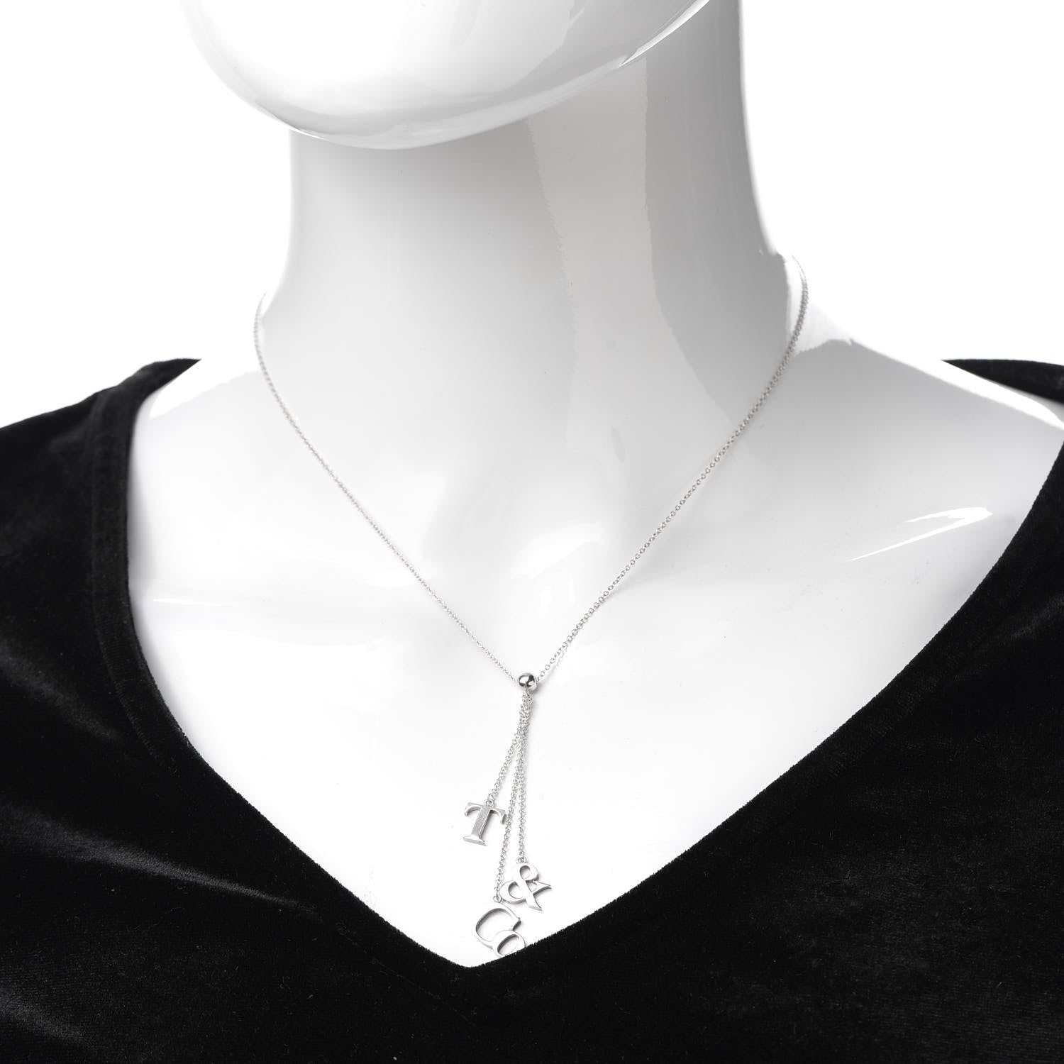 Tiffany Sterling Silver Letters Lariat Necklace 2 of 5