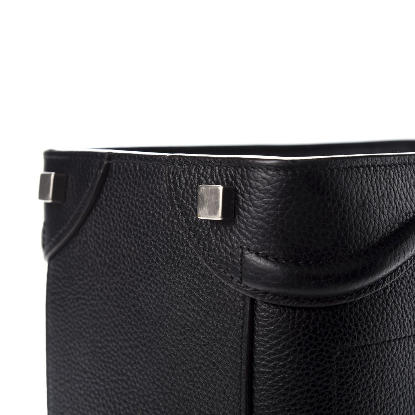 Drummed Calfskin Micro Luggage Black
