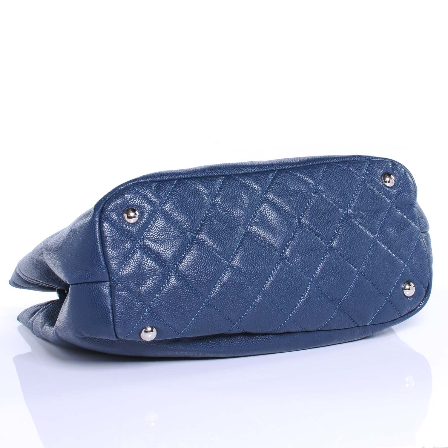 Chanel Caviar CC Timeless Soft Tote Blue 4 of 7