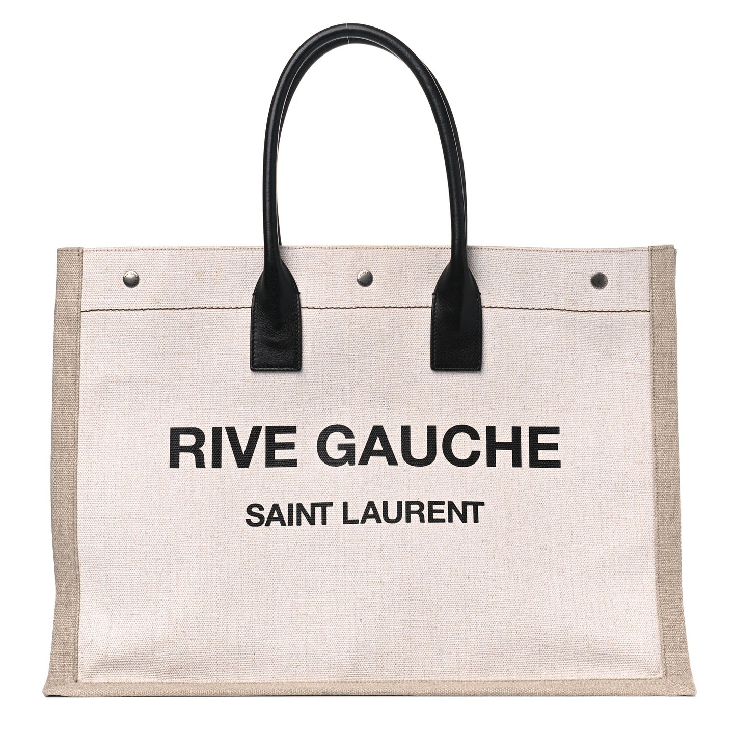 Linen Calfskin Rive Gauche Tote Optic White