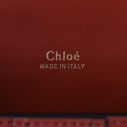 Chloe Shiny Goatskin Calfskin Mini Aby Chain Shoulder Bag Sepia Brown 7 of 8