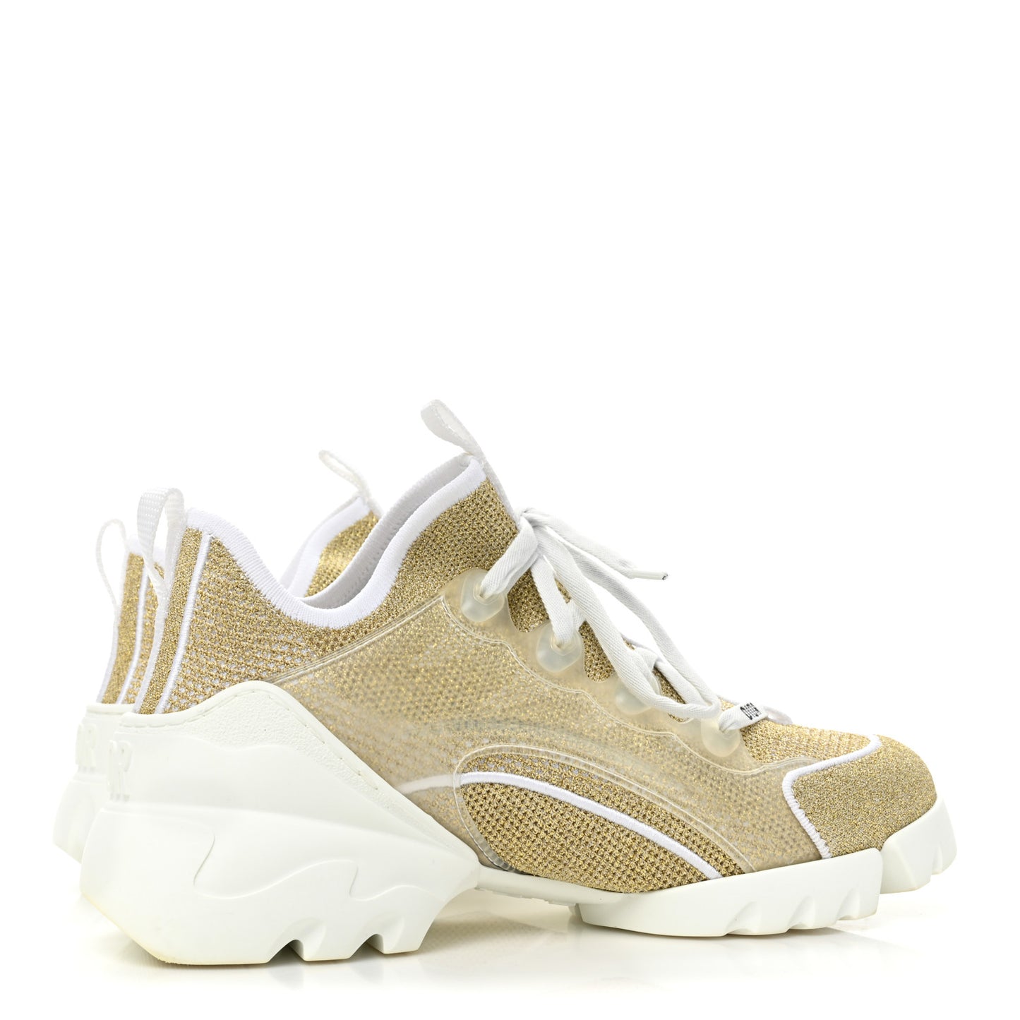 Laminated Knit D-Connect Sneakers 38 Gold